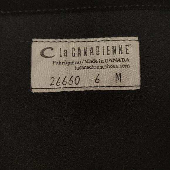 La Canadienne Otis Tall Sueded Black Heeled Boots Women's 6 - Picture 3 of 4